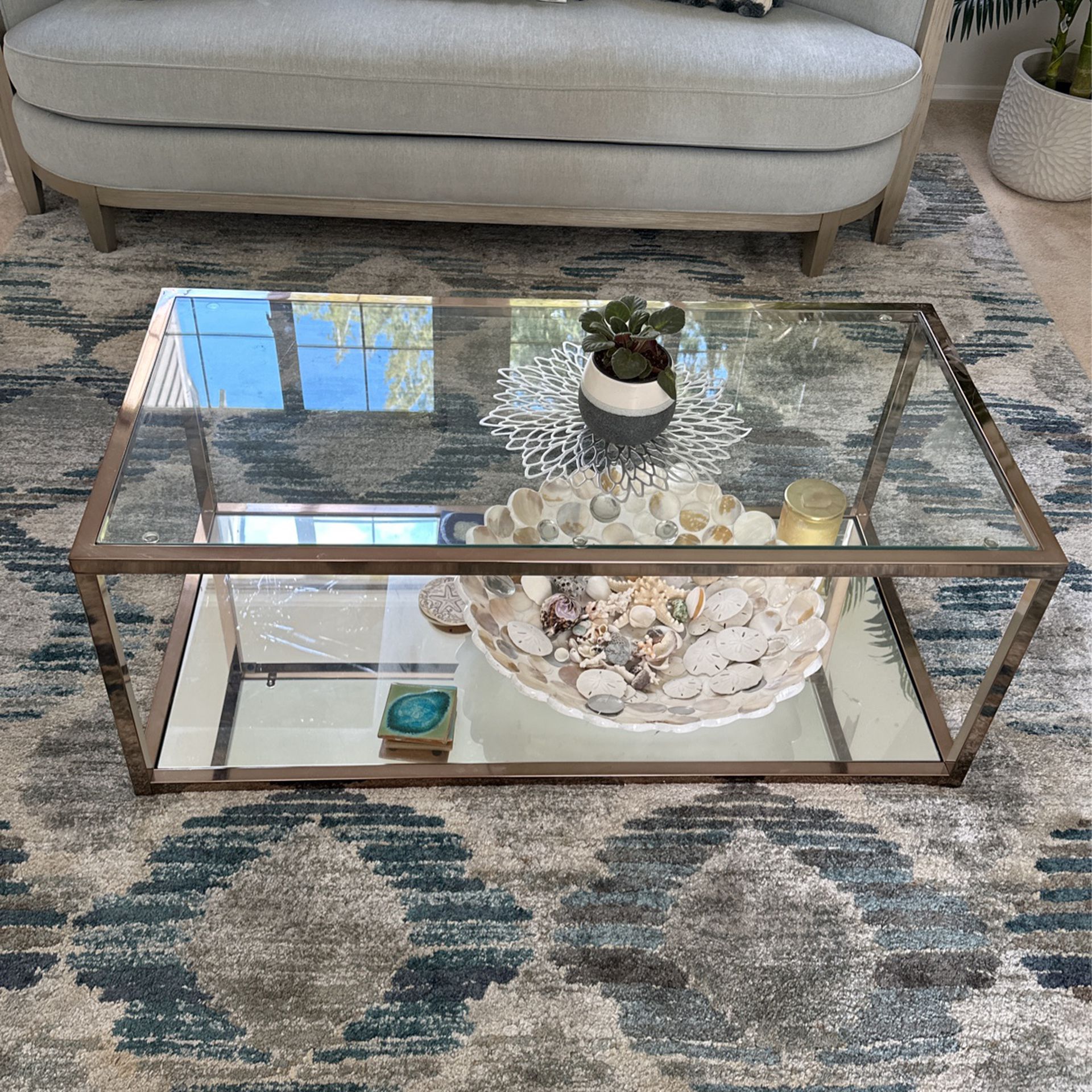 Double-Layered Glass Coffee Table