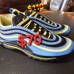 RARE Nike Air Max 97 By You Black Blue Neon Yellow DJ3181-991 Men's 12.5 Air Max Day 