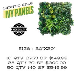 Artificial Grass Ivy Panels Fake Wall Flowers 