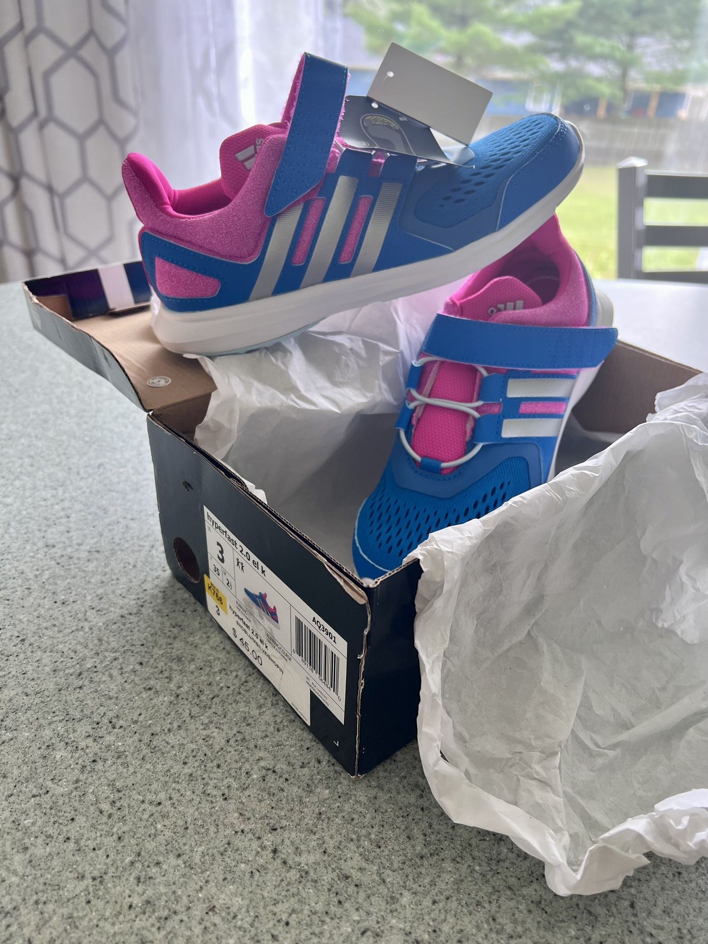 ADIDAS HYPERFAST 2.0 K RUNNING TRAINERS GIRLS SIZE 3