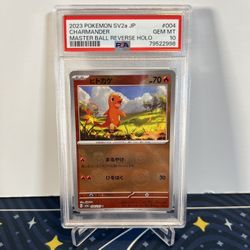 Pokemon 151 Charmander Master Ball Reverse Holo PSA 10