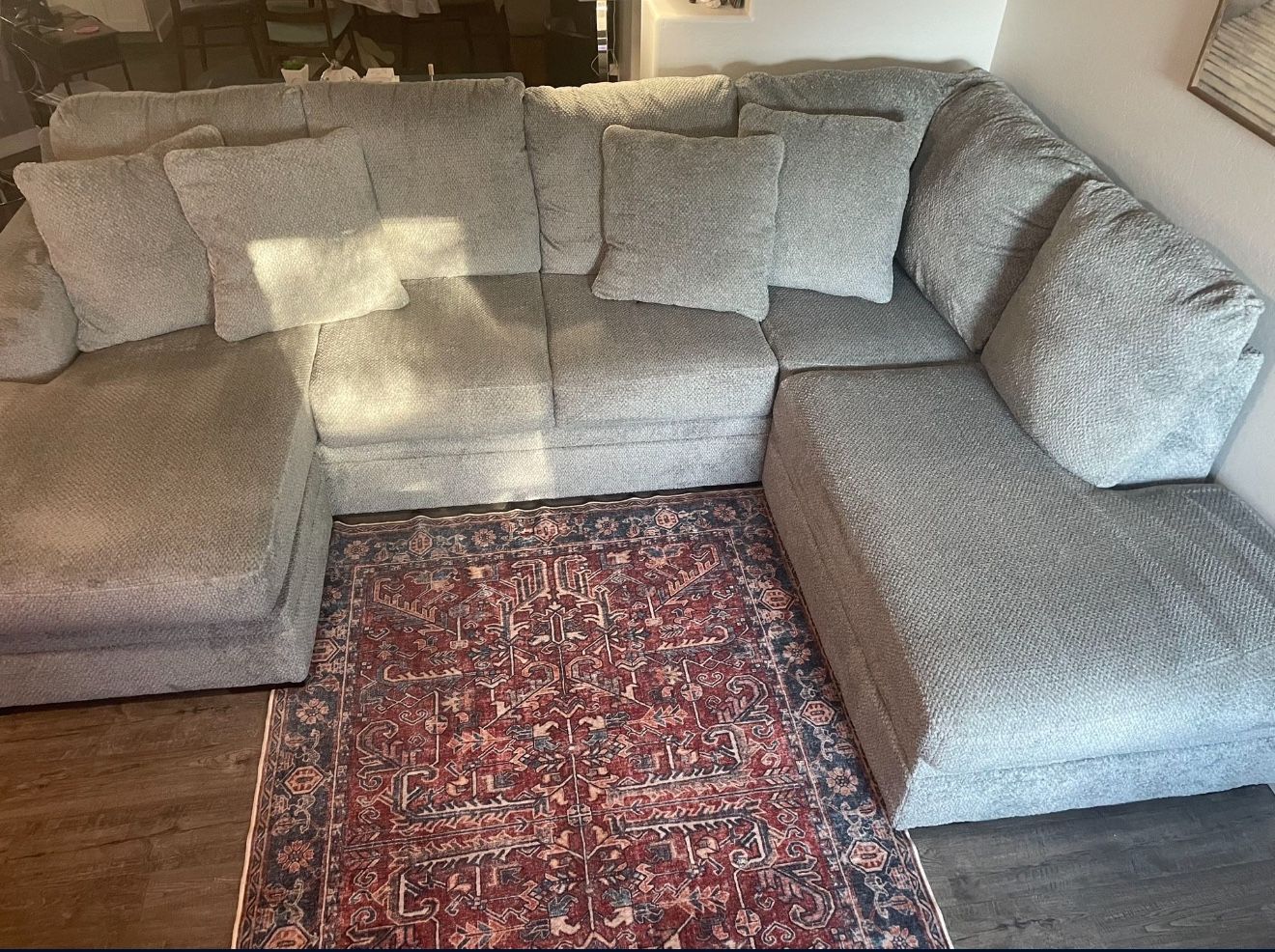 FREE DELIVERY gray U Shape Sectional With Chaise