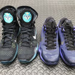 Nike Kobe Commanders And Kobe Blackout Shoes Sz 9.5 Both Are In Good Condition 