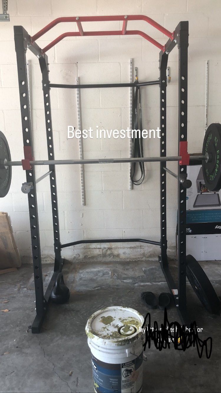 Olympic Squat Rack + Bar+ Weights 