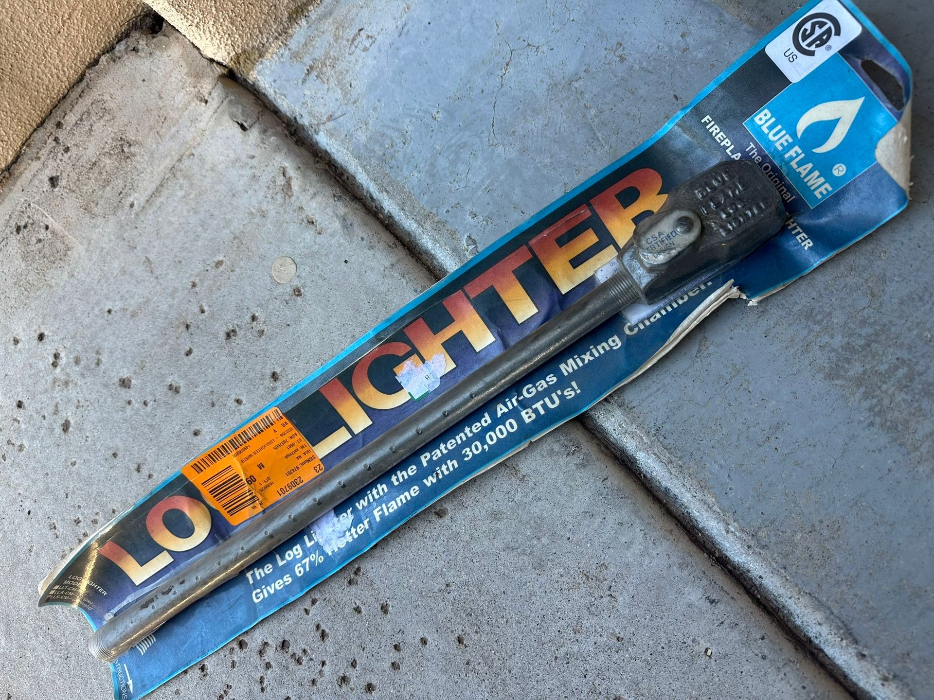 Blue Flame 16.5 in. Straight Natural Gas Log Lighter with Exclusive Air/ Gas Mixing Chamber 26,000 BTUR