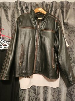 Black Rivet Genuine Leather MOTO JACKET