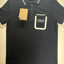 BURBERRY Logo Polo Shirt Dark Blue
