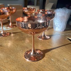 Copper Martini Glasses - Set Of 10