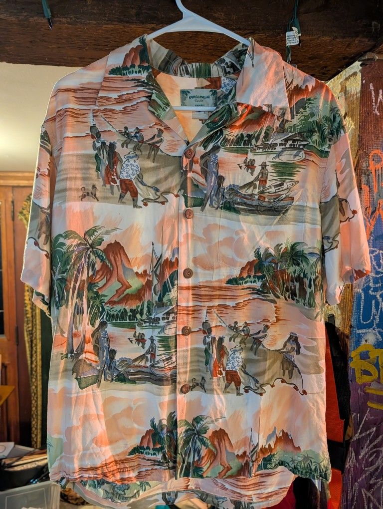 Rare Kamehaheha Hawaiian Vintage Button Down Casual Shirt