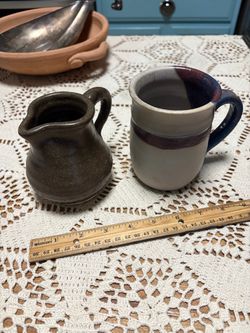 2 handmade ceramic mugs