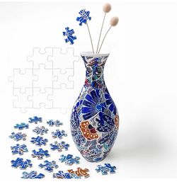 Jarrón de Rompecabezas 3D Jarrón de Flores Único para Adultos Hecho por 160 Piezas de Rompecabezas de Plástico Curvadas, Jarrones para Flores Regalo C
