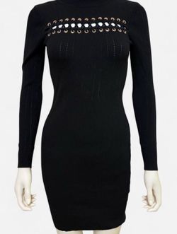 Fashion Nova Black Long Sleeve Turtleneck Dress