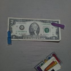 🇺🇸"$2. Dollar Bill. (11-22-99=Out Of Alignment) 2003