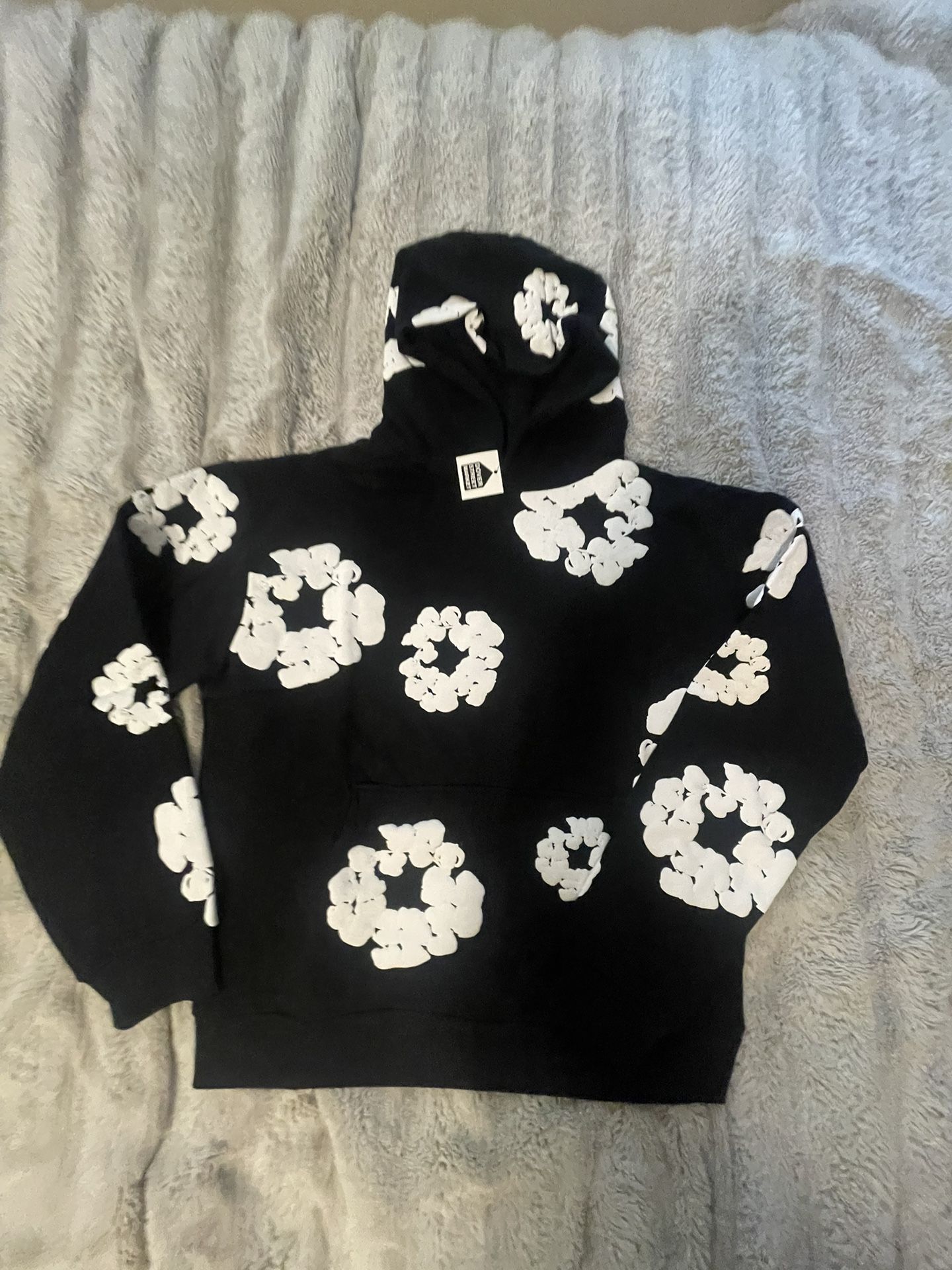 denim tear black and white size medium hoodie