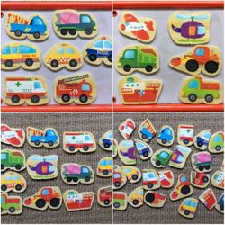 Magnetic play car shape puzzles, Magnets play car puzzle set, Educational toy, Learning toy