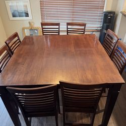 Wooden kitchen Table With 8 Chairs
