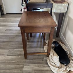 2 Natural Wood End Tables For Sale 