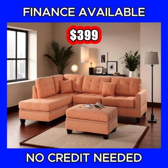 🔥SECTIONAL DEAL! 🇺🇸 ✨ ¡OFERTA EN SECTIONALES! 💲 Only $ 399 (TWO LEFT) 🪑 With ottoman  🚚 Delivery Available / Entrega Disponible  📦 #6506