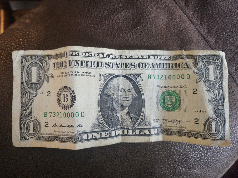 Rare 1 Dollar Bill Serial Nuber