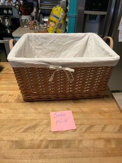 14x16 inch lined wicker basket organizer