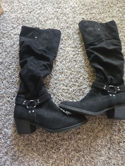Black knee high boots