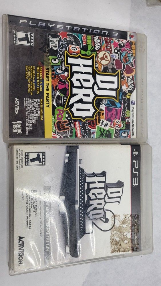 DJ Hero 1 and 2 PS3 Bundle Lot PlayStation 3