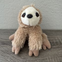 Aurora Mini Flopsie Sloth Brown Stuffed Animal Soft Toy 9”