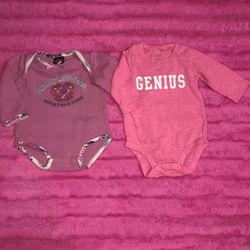 2 pink size 3-6 month onesies. Carter’s and Harley Davidson