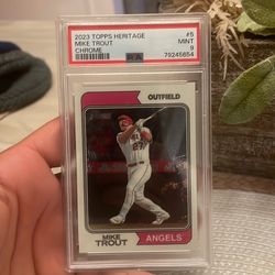 Mike trout 2022 topps heritage #5 mint 9