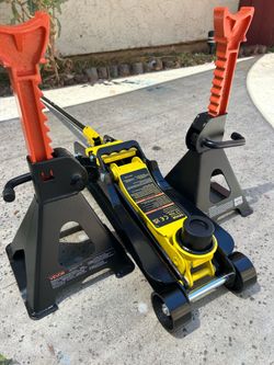 New 3Ton Jack Stands & 2.5Ton Low Profile Steel Floor Jack