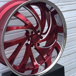 Red/ 24/10✨6 Lugs 💫Chevy Ford Dodge ✨305 35 24💫295 35 24✨2699$