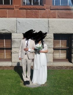 Modest Wedding Dress (Shoulder Cover Up Not Included)