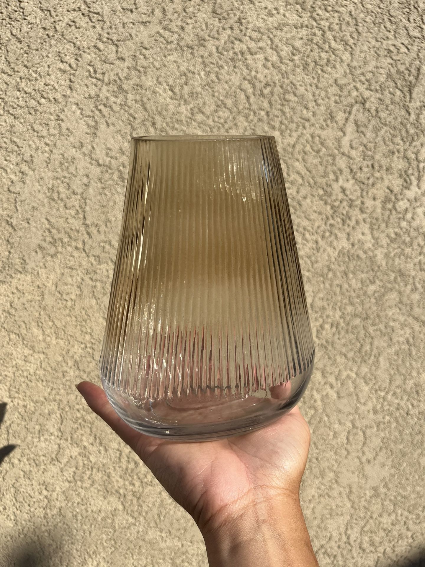 Ridges Fluted Glass Flower Vase