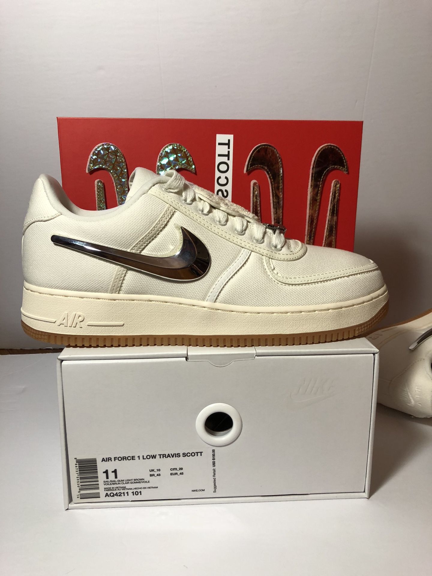 Harnas bloeden Weglaten Travis Scott Nike Air Force 1 One Sail Patch AF1 White Peel Astroworld  Cactus Jack for Sale in Providence, RI - OfferUp