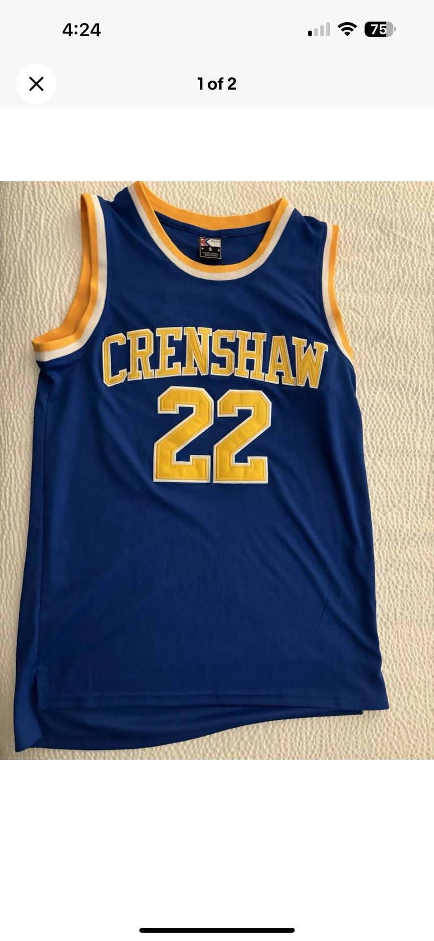 Crenshaw High School Love & Basketball #22 McCall Blue Jersey Size Small