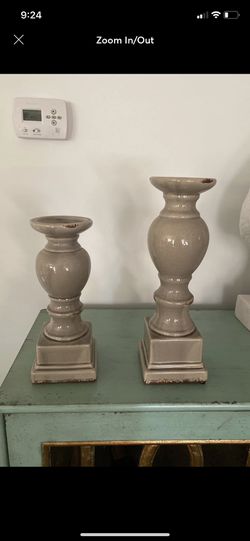 Kirkland’s distressed ceramic pillar candle holders