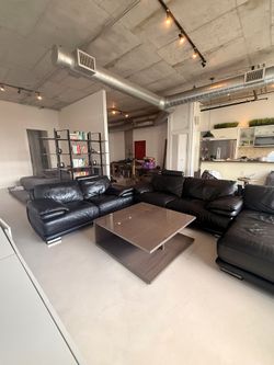 Chateau dAx Italian Leather Sectional + Loveseat - Full Grain Custom