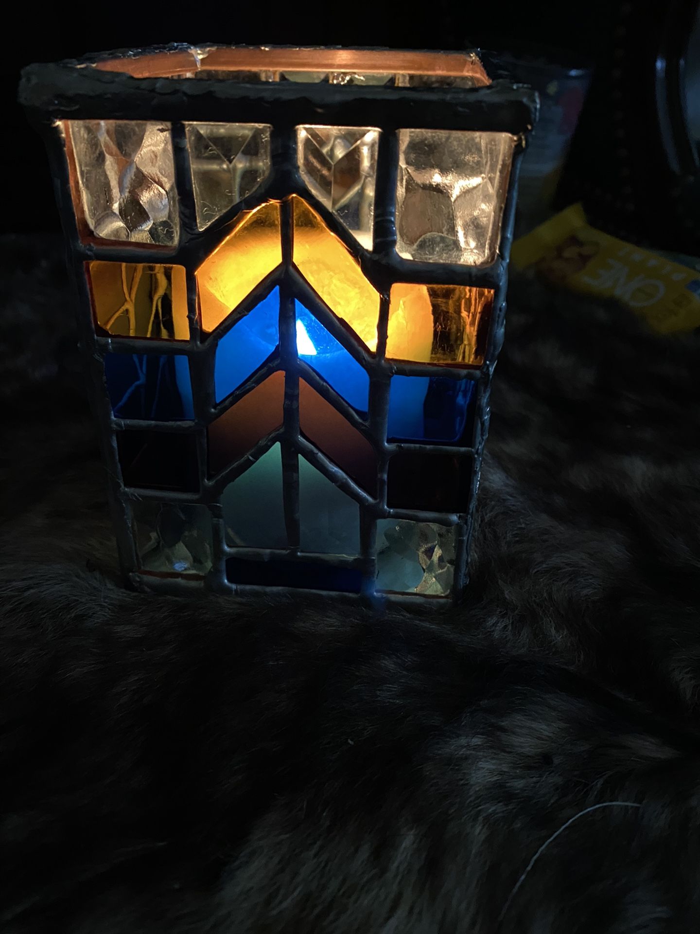 Stained Glass Candle Holder 