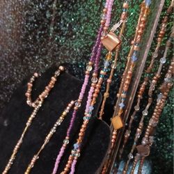 Beautiful Jewelry. Hand beaded. Glass Beads, Crystals, Copper 