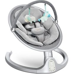 BabyBond Baby Swings for Infants with 10 Preset Nursery Rhyme, 5 Point Harness Belt, 5 Speeds and Remote Control