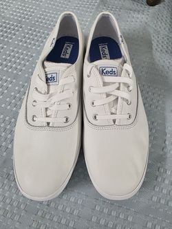 Keds Women's Champion Original Leather Sneakers, White Leather, 10 W
