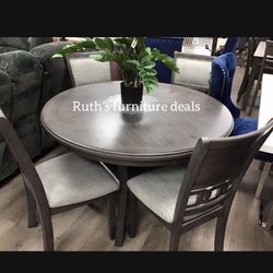 5-pc Round Dining Table Set