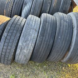 Semi 22.5 Tires On Rims $150 Each Come And Pick