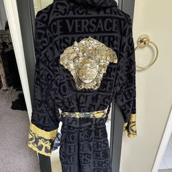NEW Black Versace Sequin Robe 