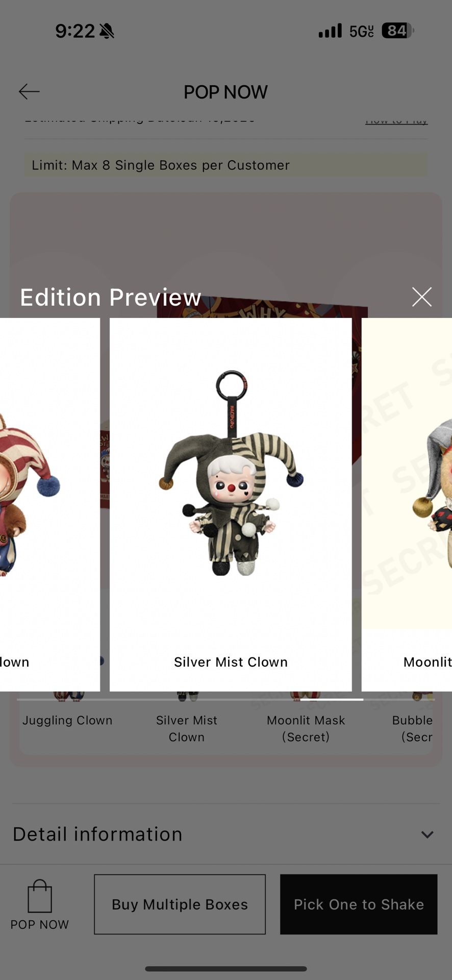 Why so serious? popMart pendant silver mist clown