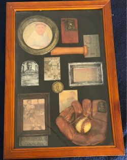 Babe Ruth Vintage Style Baseball Shadow Box Wall Display Memorabilia