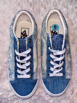 Vans Women’s Size 6 Blue Denim Acid Wash Sneakers
