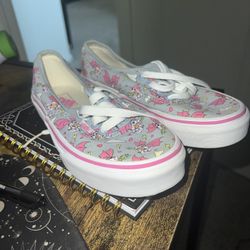 Girls Vans Grey With Pink And Purple Dragons 