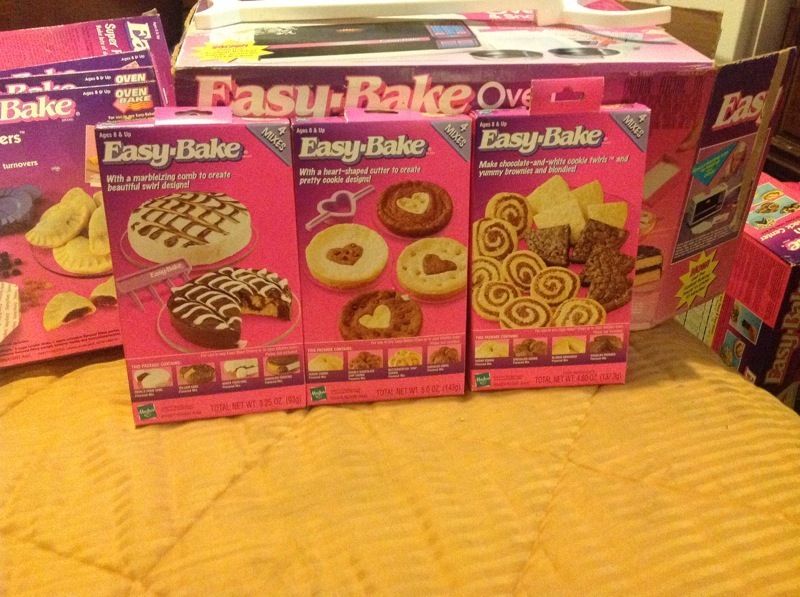 Easy bake oven and cookie and cake mix