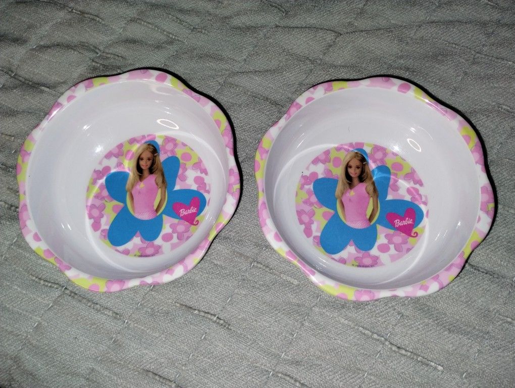 2 BARBIE Vintage Mattel 1999 Zak Designs Bowl Melamine 